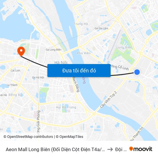 Aeon Mall Long Biên (Đối Diện Cột Điện T4a/2a-B Đường Cổ Linh) to Đội Cấn map