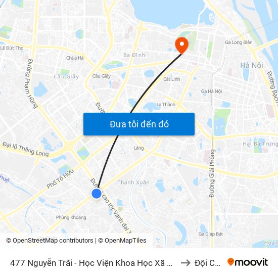 477 Nguyễn Trãi - Học Viện Khoa Học Xã Hội to Đội Cấn map