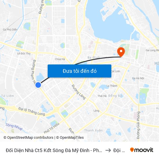Đối Diện Nhà Ct5 Kđt Sông Đà Mỹ Đình - Phạm Hùng to Đội Cấn map
