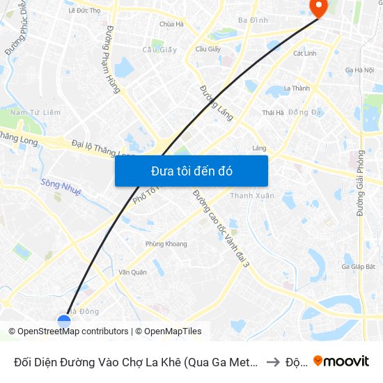 Đối Diện Đường Vào Chợ La Khê (Qua Ga Metro La Khê) - 405 Quang Trung (Hà Đông) to Đội Cấn map