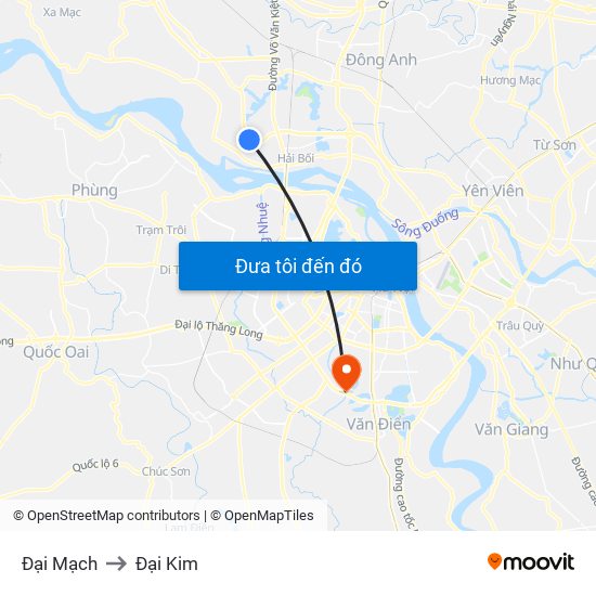 Đại Mạch to Đại Kim map