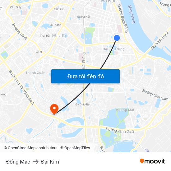 Đống Mác to Đại Kim map