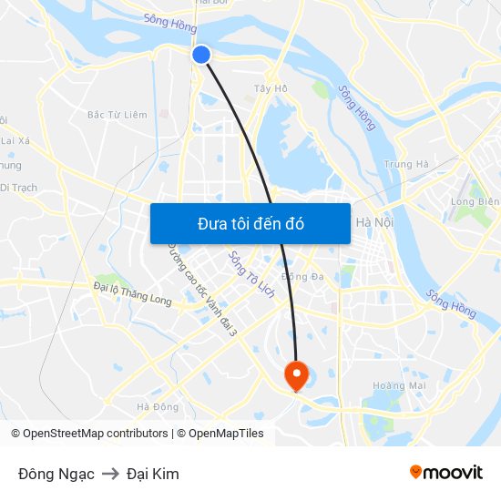 Đông Ngạc to Đại Kim map