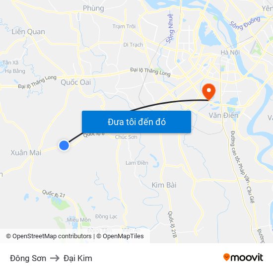 Đông Sơn to Đại Kim map