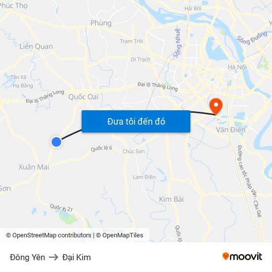 Đông Yên to Đại Kim map