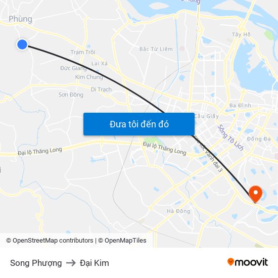 Song Phượng to Đại Kim map