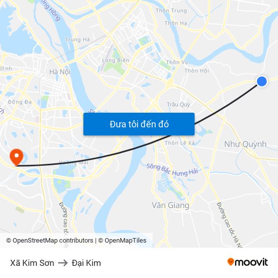 Xã Kim Sơn to Đại Kim map