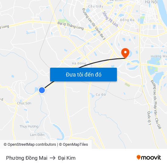 Phường Đồng Mai to Đại Kim map