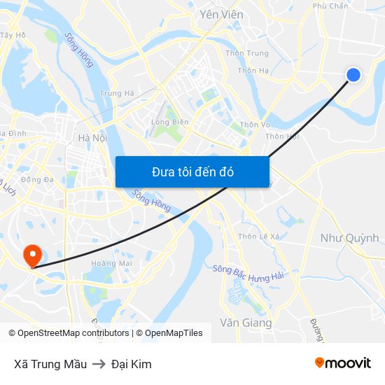 Xã Trung Mầu to Đại Kim map