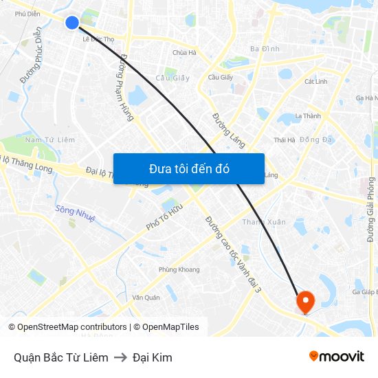 Quận Bắc Từ Liêm to Đại Kim map