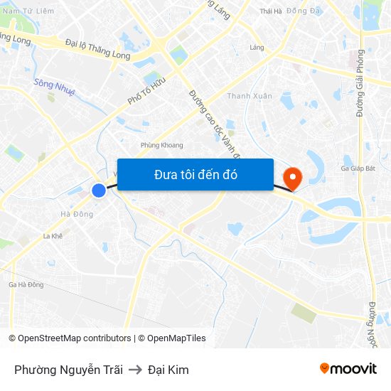 Phường Nguyễn Trãi to Đại Kim map