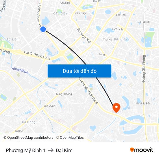 Phường Mỹ Đình 1 to Đại Kim map