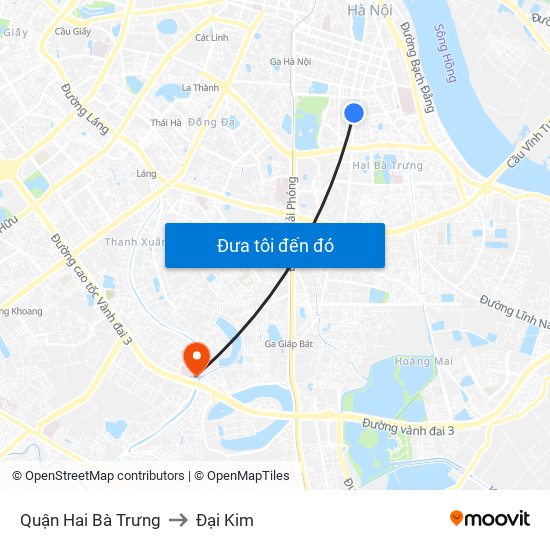 Quận Hai Bà Trưng to Đại Kim map