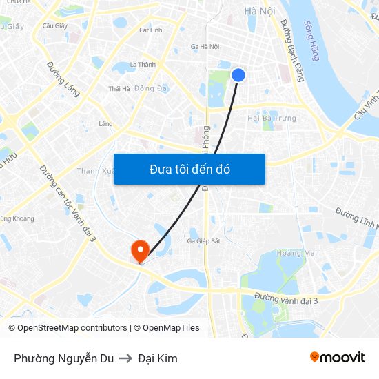 Phường Nguyễn Du to Đại Kim map