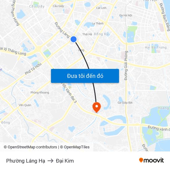 Phường Láng Hạ to Đại Kim map