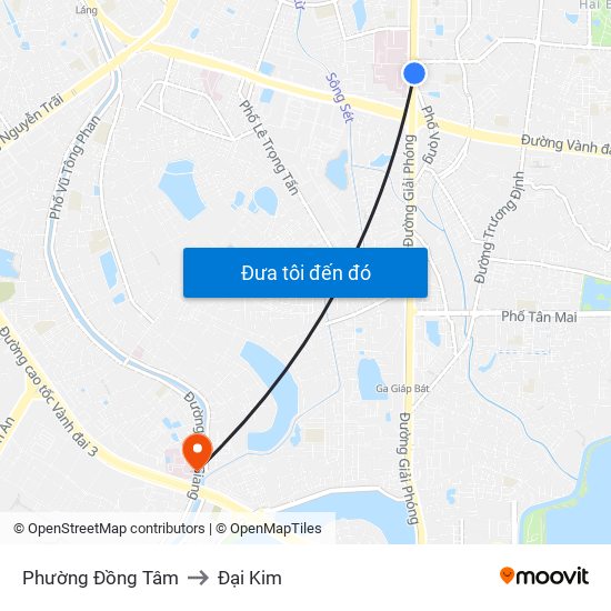 Phường Đồng Tâm to Đại Kim map