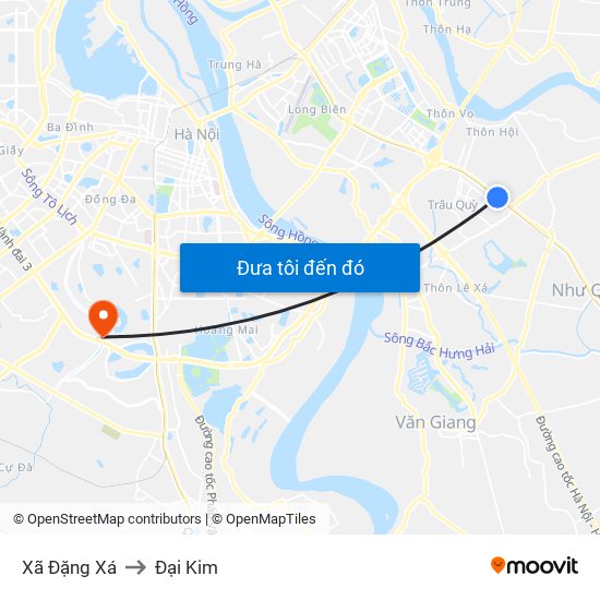 Xã Đặng Xá to Đại Kim map