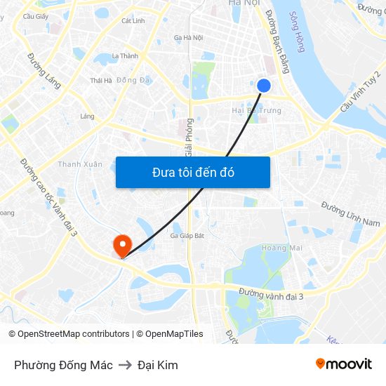 Phường Đống Mác to Đại Kim map