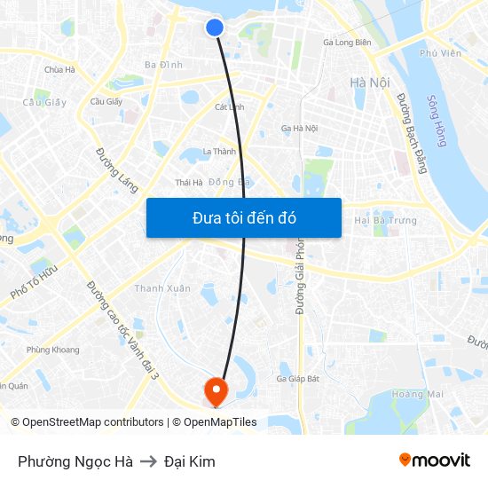 Phường Ngọc Hà to Đại Kim map