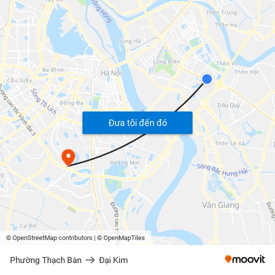 Phường Thạch Bàn to Đại Kim map