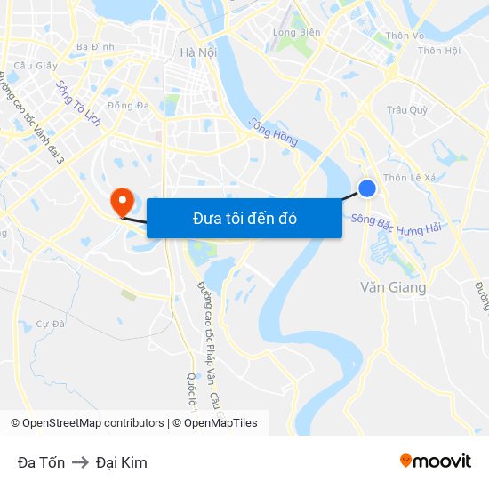 Đa Tốn to Đại Kim map