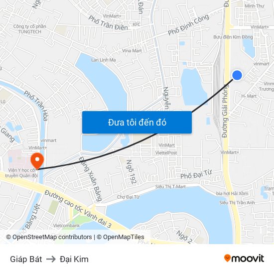 Giáp Bát to Đại Kim map