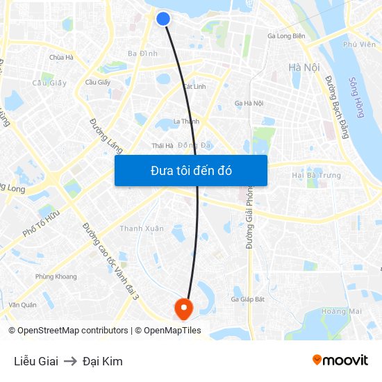 Liễu Giai to Đại Kim map