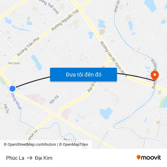 Phúc La to Đại Kim map