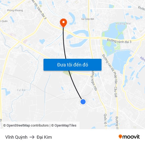 Vĩnh Quỳnh to Đại Kim map