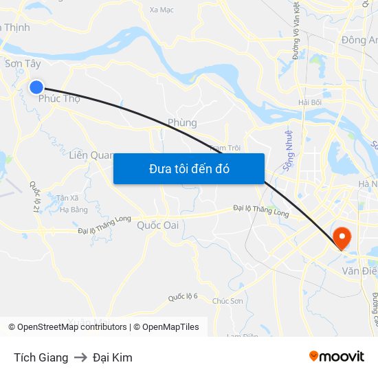 Tích Giang to Đại Kim map