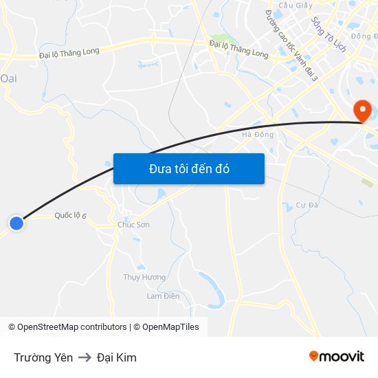 Trường Yên to Đại Kim map