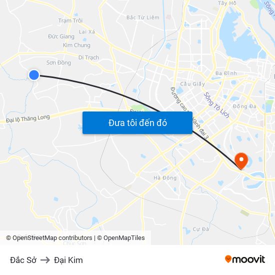 Đắc Sở to Đại Kim map