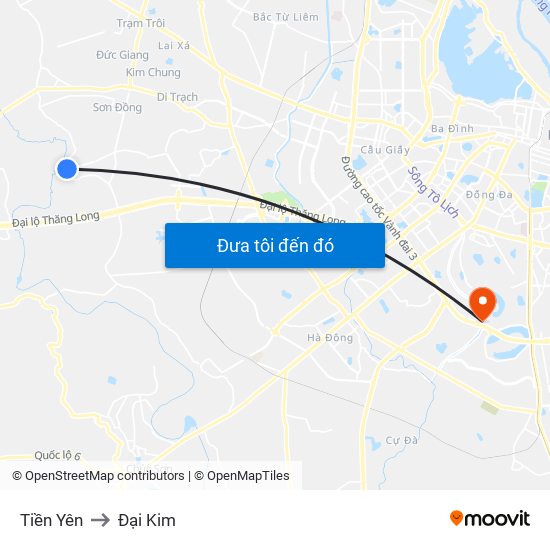 Tiền Yên to Đại Kim map