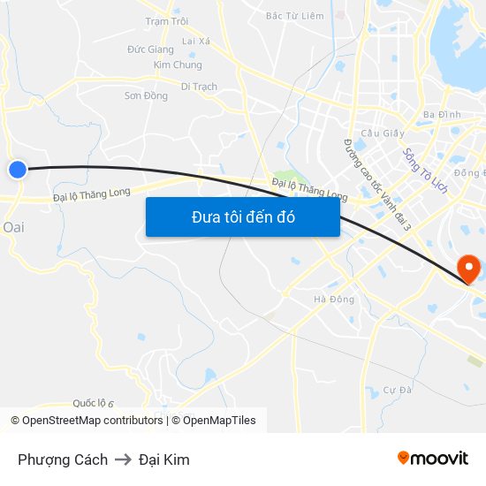 Phượng Cách to Đại Kim map