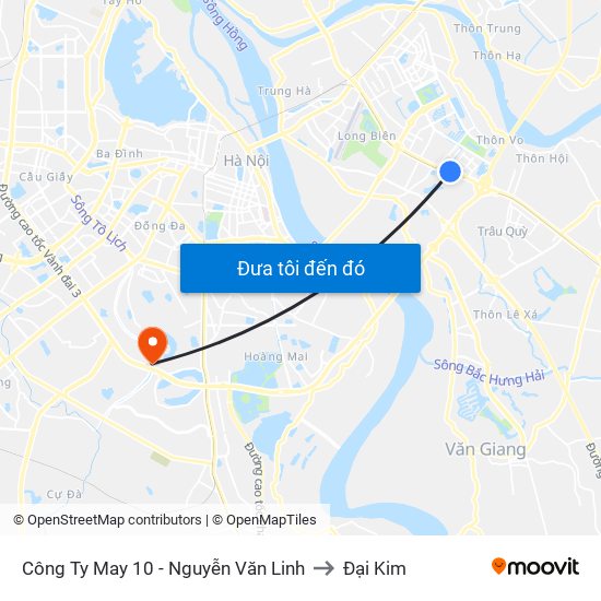 Công Ty May 10 - Nguyễn Văn Linh to Đại Kim map