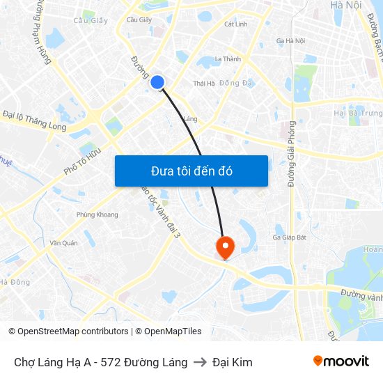 Chợ Láng Hạ A - 572 Đường Láng to Đại Kim map