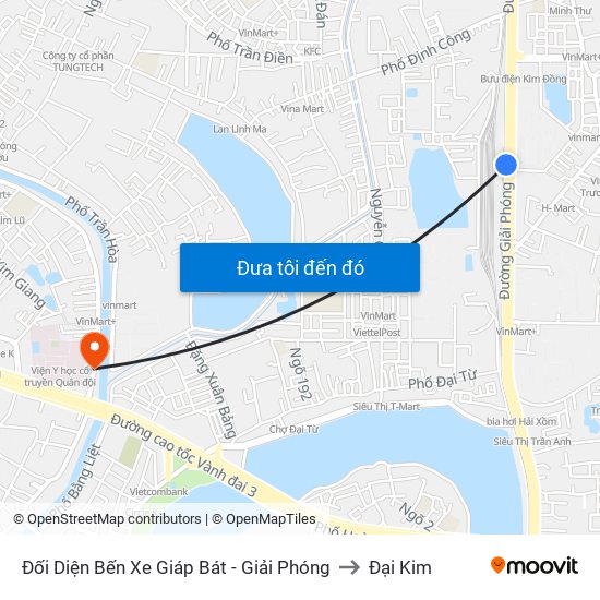 Đối Diện Bến Xe Giáp Bát - Giải Phóng to Đại Kim map