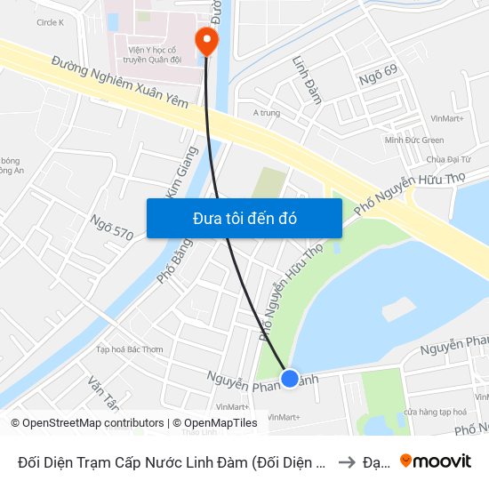 Đối Diện Trạm Cấp Nước Linh Đàm (Đối Diện Chung Cư Hh1c) - Nguyễn Hữu Thọ to Đại Kim map