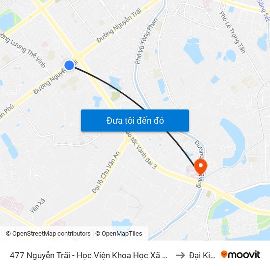 477 Nguyễn Trãi - Học Viện Khoa Học Xã Hội to Đại Kim map