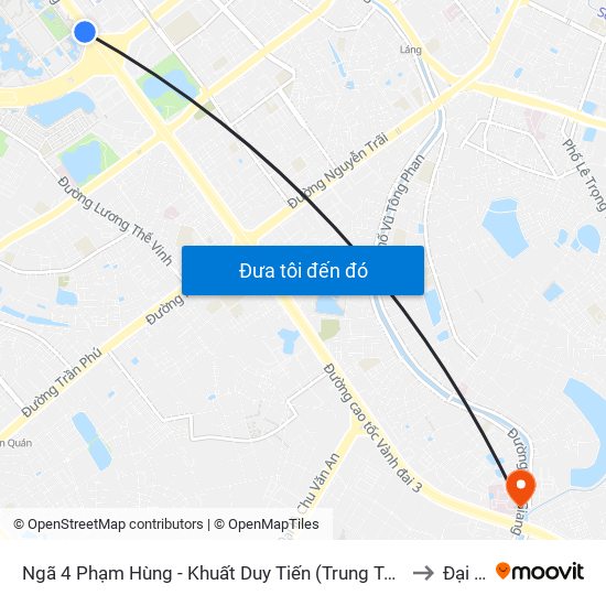 Ngã 4 Phạm Hùng - Khuất Duy Tiến (Trung Tâm Hội Nghị Quốc Gia) to Đại Kim map