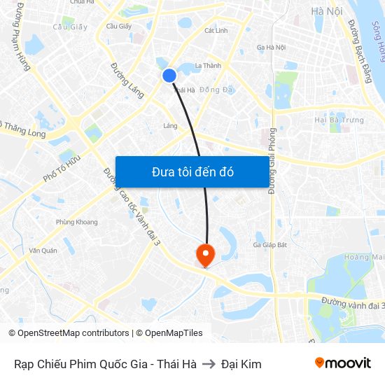 Rạp Chiếu Phim Quốc Gia - Thái Hà to Đại Kim map