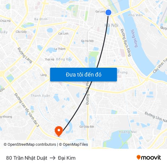 80 Trần Nhật Duật to Đại Kim map