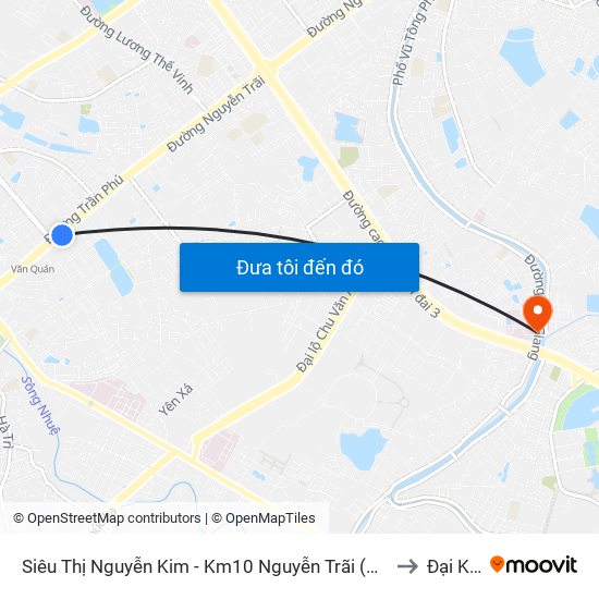 Siêu Thị Nguyễn Kim - Km10 Nguyễn Trãi (Hà Đông) to Đại Kim map