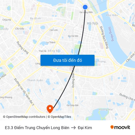 E3.3 Điểm Trung Chuyển Long Biên to Đại Kim map