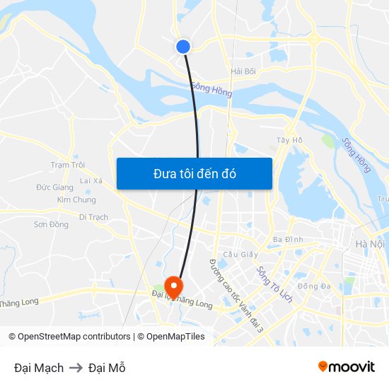 Đại Mạch to Đại Mỗ map