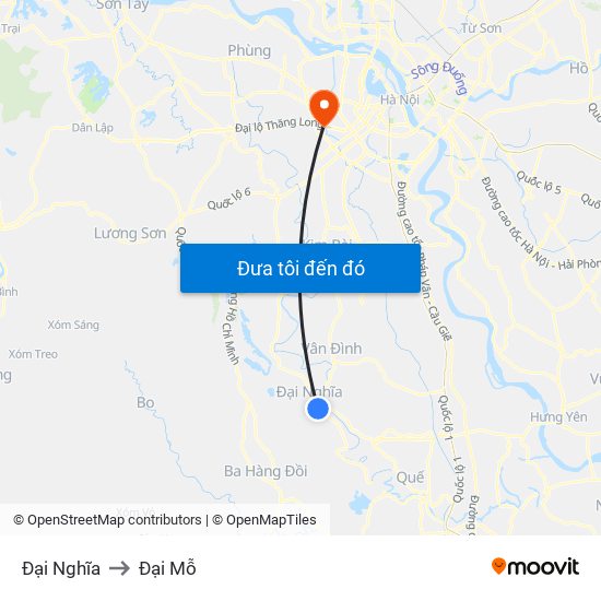 Đại Nghĩa to Đại Mỗ map