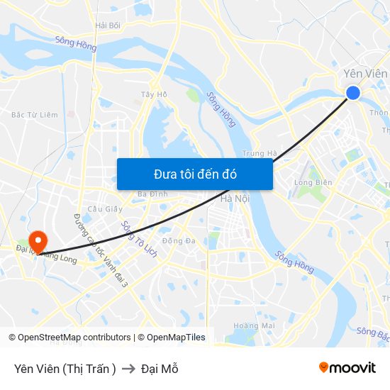 Yên Viên (Thị Trấn ) to Đại Mỗ map