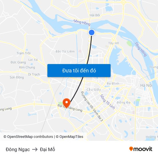 Đông Ngạc to Đại Mỗ map