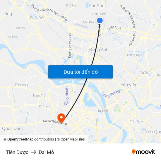 Tiên Dược to Đại Mỗ map