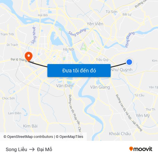 Song Liễu to Đại Mỗ map